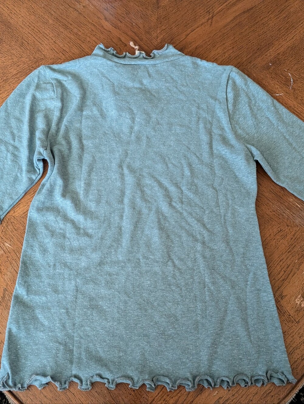 Light Blue Ruffle-Edge Top - Picture 5 of 5